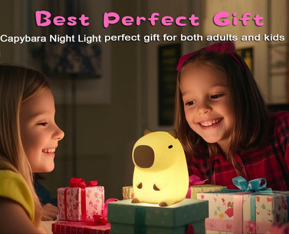 HAPPYBAG Axolotl Night Light,Cute Axolotl lamp Gifts for Kids,Dimmable Silicone Animal Nursery Night Light,Kawaii Rechargeable Bedside Touch Lamp,Room Decor Axolotl Light