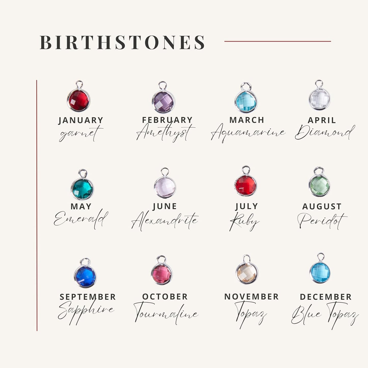 Birthstone Name Necklace Personalized Jewelry for Women Mother's Day Neckace Gifts for Mom Gold Plated Pendant Charm, Custom Jewelry Grandma Gift Birthday Personalized Gifts for New Moms -CN-BS-SH