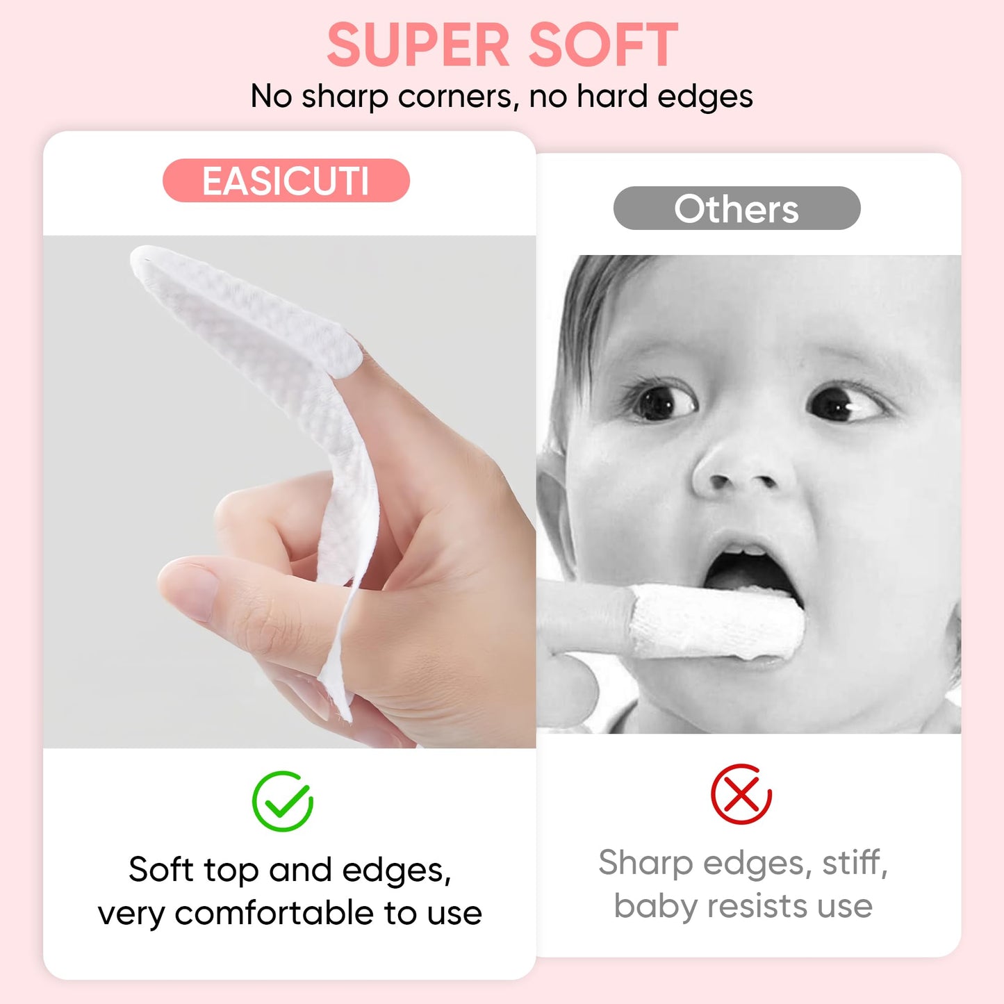 Baby Tongue Cleaner, Baby Toothbrush, 42Pcs Disposable Infant Toothbrush Clean Baby Mouth,Gauze Gum Cleaner Toothbrush Baby Oral Cleaning Stick Dental Care for 0-36 Month Baby+Free 1 Finger Toothbrush