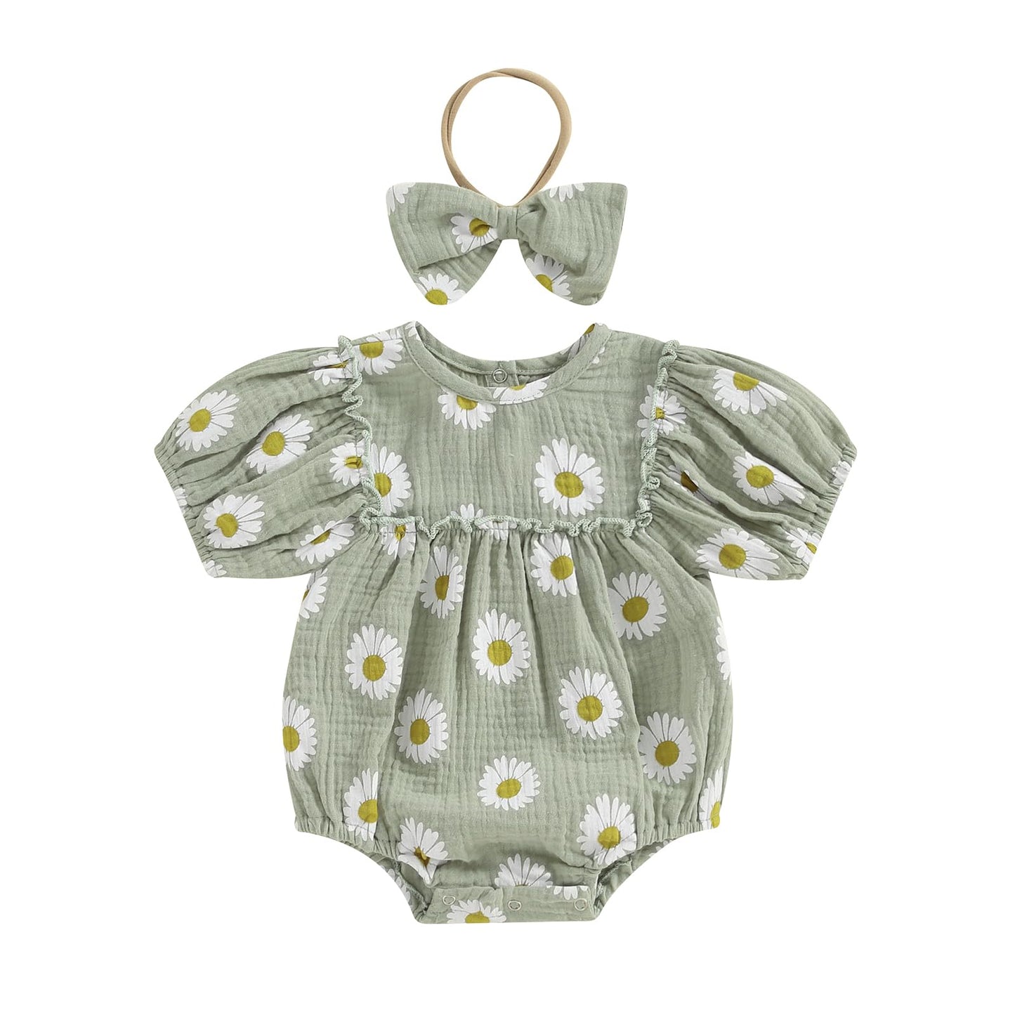 FIOMVA Summer Chicken Baby Clothes Newborn Baby Girl Farm Outfit Toddler Short Sleeve Bubble Romper Infant Bodysuit