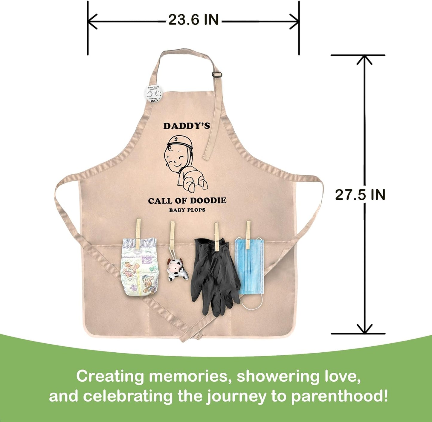 MUNIFICENCE Daddys Call Of Doodie Beige Apron Great Gift for New Dad to be