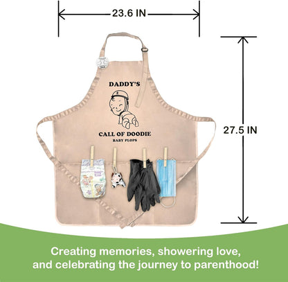 MUNIFICENCE Daddys Call Of Doodie Beige Apron Great Gift for New Dad to be