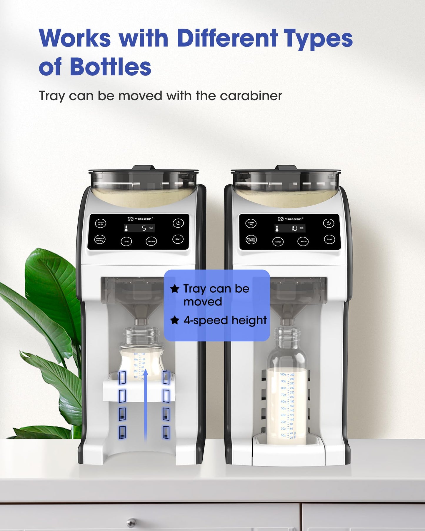 Instant Formula Maker, Fast and Customizable Formula Dispenser Machine with Accurate Temperature Control for Baby, Automatic Powder Blending for All Brands of Bottles and Formula, White