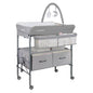 Baby Changing Table with Wheels, Maydolly Portable Foldable Changing Table, Waterproof Diaper Changing Station, Adjustable Height Changing Station, Mobile Nursery for Newborn and Infant (Grey)