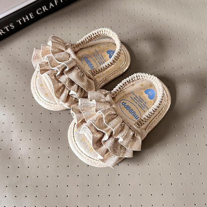 Ohwawadi Baby Boys Girls Sandals Soft Sole Summer Infant Wedding Dress Flat Shoes Beach Sandal Newborn Crib Shoes First Walkers