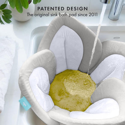 Blooming Bath Baby Bath Seat - Baby Tubs for Newborn Infants to Toddler 0 to 6 Months and Up - Baby Essentials Must Haves - The Original Washer-Safe Flower Seat (Lotus, Gray/White/Yellow)