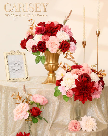 Artificial Flowers Combo for DIY Wedding Bouquets Combo Centerpieces Arrangements Party Bridal Baby Shower Home Decorations-Blush Pink