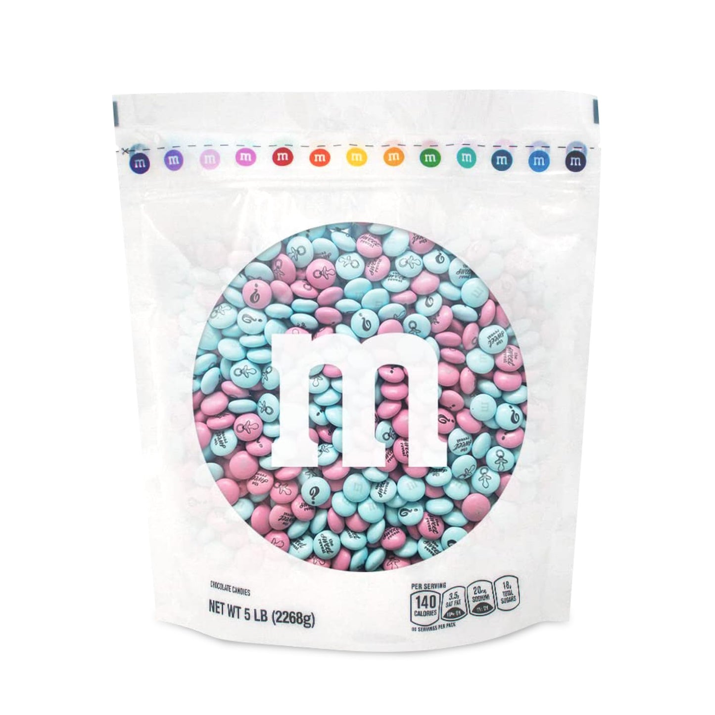 M&M'S World It's A Boy Milk Chocolate Candy 2lb Bag with White and Blue M&M'S for Baby Boy Showers Gender Reveal Parties and Baby Celebration Favors