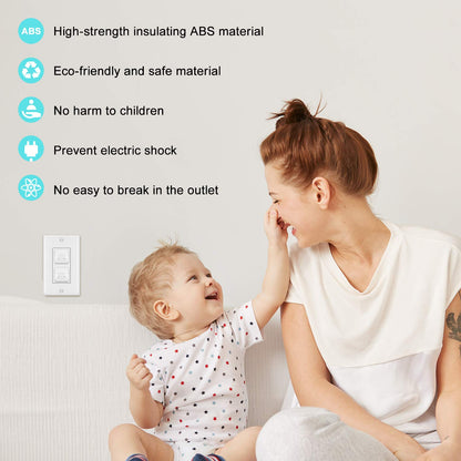 Mom's Choice Gold Awards Winner - Outlet Covers with Hidden Pull Handle Baby Proofing Plug Covers (45 Pack) 3-Prong Child Safety Socket Covers Electrical Outlet Protectors Kid Proof Outlet Cap