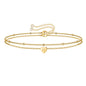 Turandoss Dainty Heart Initial Bracelets for Women Girls, 14K Gold Filled Handmade Personalized Letter Layered Heart Initial Bracelets for Women Teen Girls Jewelry Gifts