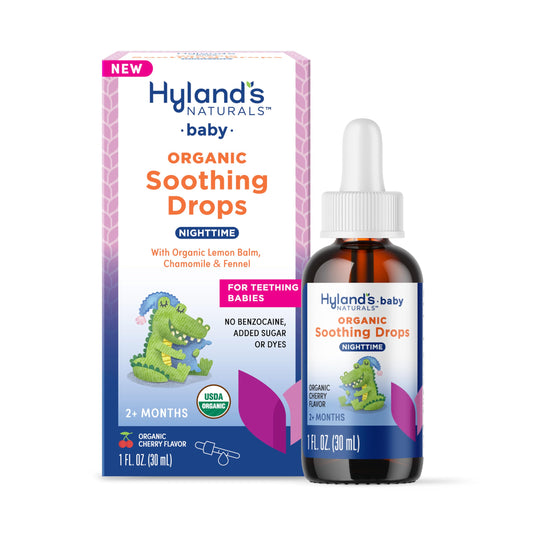 Hyland's Baby Organic Daytime and Nighttime Soothing Drops Combo Pack, Drops for Oral Discomfort, 2 oz.