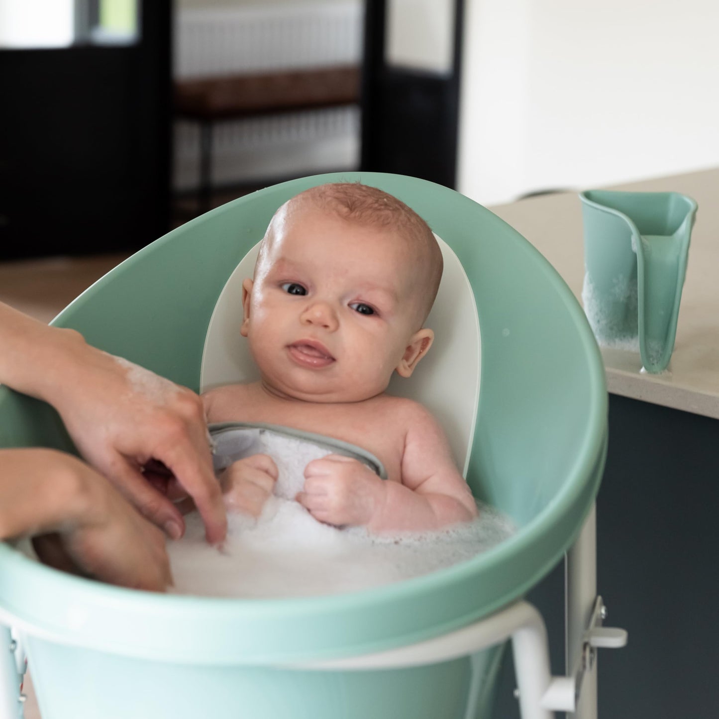 Newborn Baby Bath | Built in Support Bump and Soft Backrest | Suitable from Newborn | Bath Seat Support Includes Plug | Blossom Pink