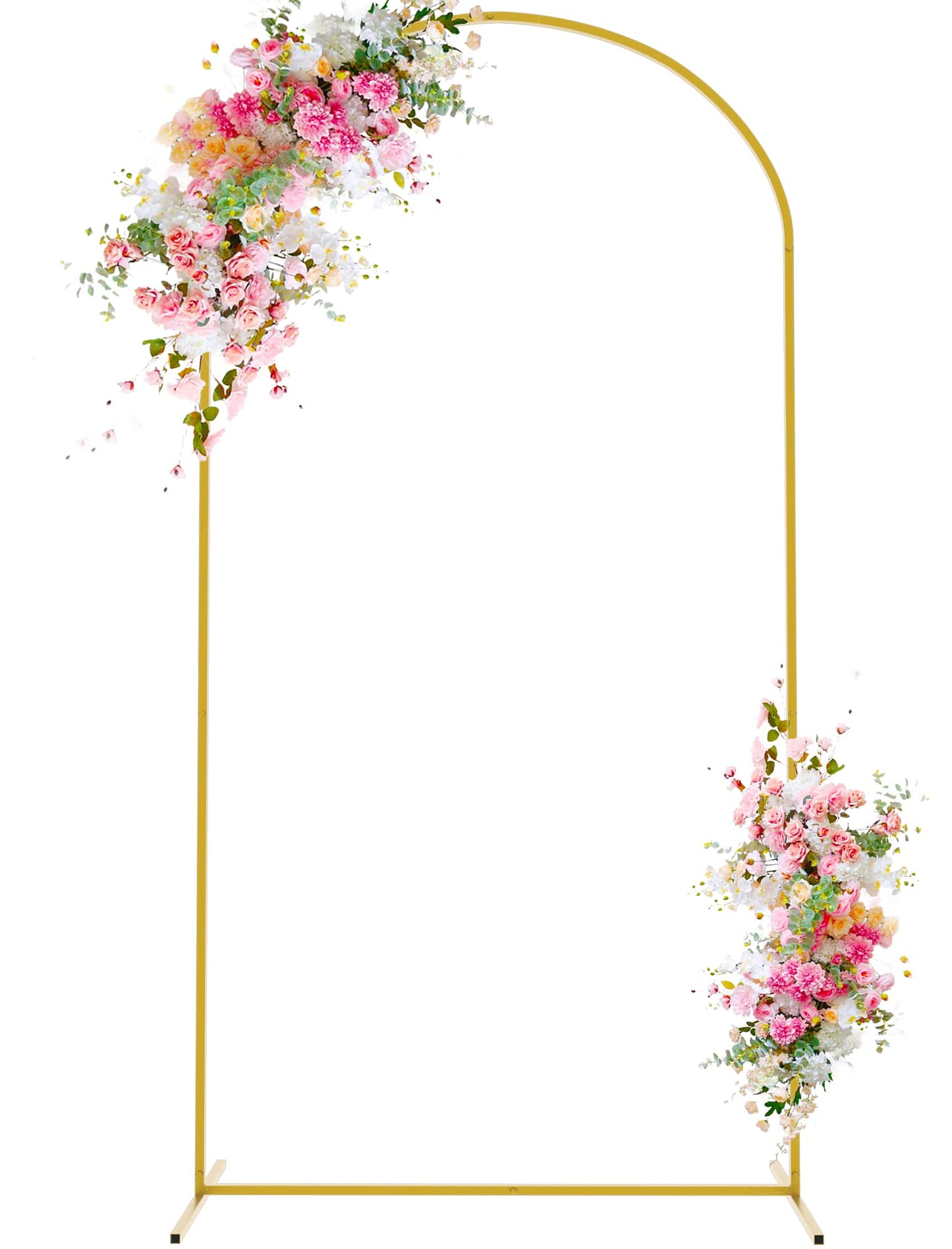 Wokceer 7.2 FT Wedding Arch Backdrop Stand, Gold Metal Arch Backdrop Stand for Wedding Ceremony Birthday Party Bridal Baby Shower Photo Booth Garden Floral Balloon Arches Decoration