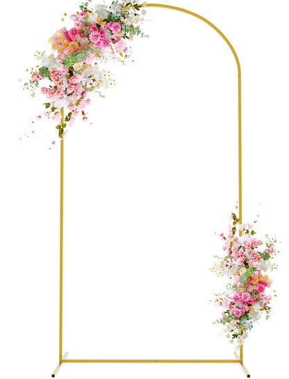 Wokceer 7.2 FT Wedding Arch Backdrop Stand, Gold Metal Arch Backdrop Stand for Wedding Ceremony Birthday Party Bridal Baby Shower Photo Booth Garden Floral Balloon Arches Decoration