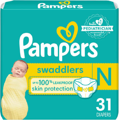 Pampers Baby Diapers - Swaddlers - Size 1, 198 Count, Ultra Absorbent Disposable Infant Diaper