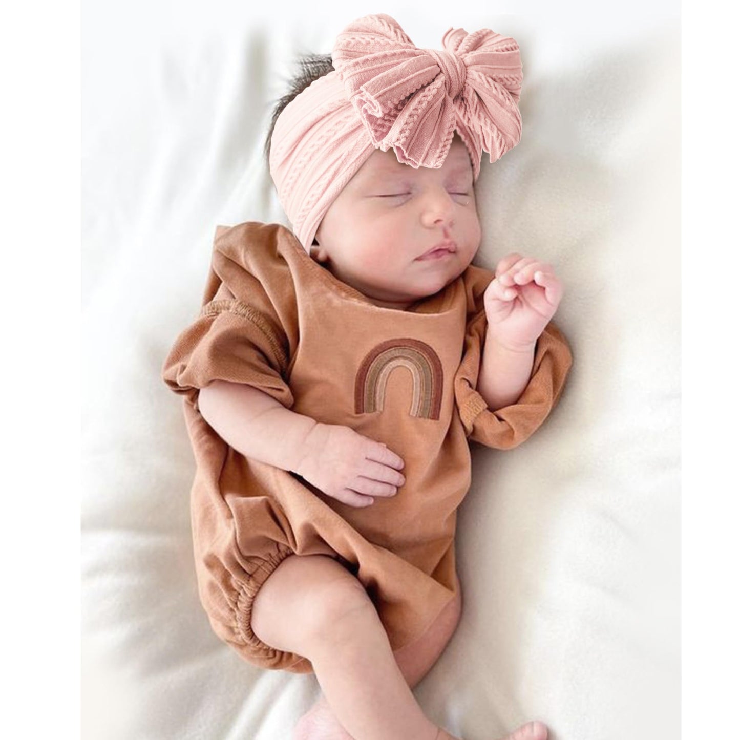 Niceye Handmade Baby Headbands Soft Stretchy Nylon Hair Bands with Bows for Newborn Infant Baby Toddler Girls- Pack of 6