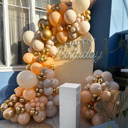 Neutral Balloons Arch Kit, Pink Beige Boho Balloons Garland with Double Stuffed Sand White Balloon for Baby Shower Birthday Wedding Bridal Shower Party Decorations