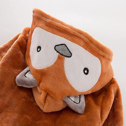 Unisex Baby Plush Bathrobe, Toddler Baby Boys Girls Cute Cartoon Animal Face Robe Flannel Hooded Fleece Bathrobe