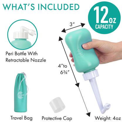 Peri Bottle - Postpartum and Perineal Care - FSA HSA Eligible - Portable Hand Held Travel Bidet Sprayer for Women or Men - Handheld Jet Spray Bottle for Toilet - Pack of 1 - Blue