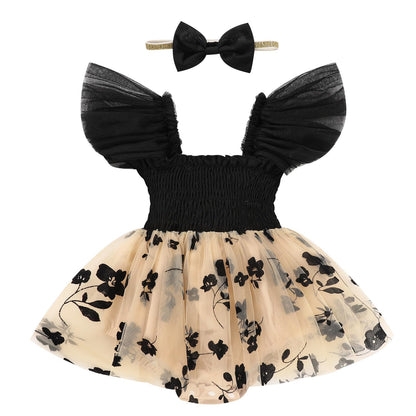Baby Girl Clothes Infant Tulle Romper Ruffe Sleeveless Bodysuit Baby Girl Outfits Infant Girl Dress 0-18M