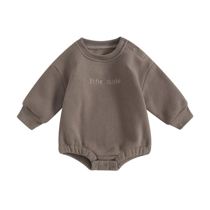 VISGOGO Newborn Infant Baby Boy Girls Oversized Romper Little Dude Sweater Onesie Coming Home Outfit Neutral Clothes