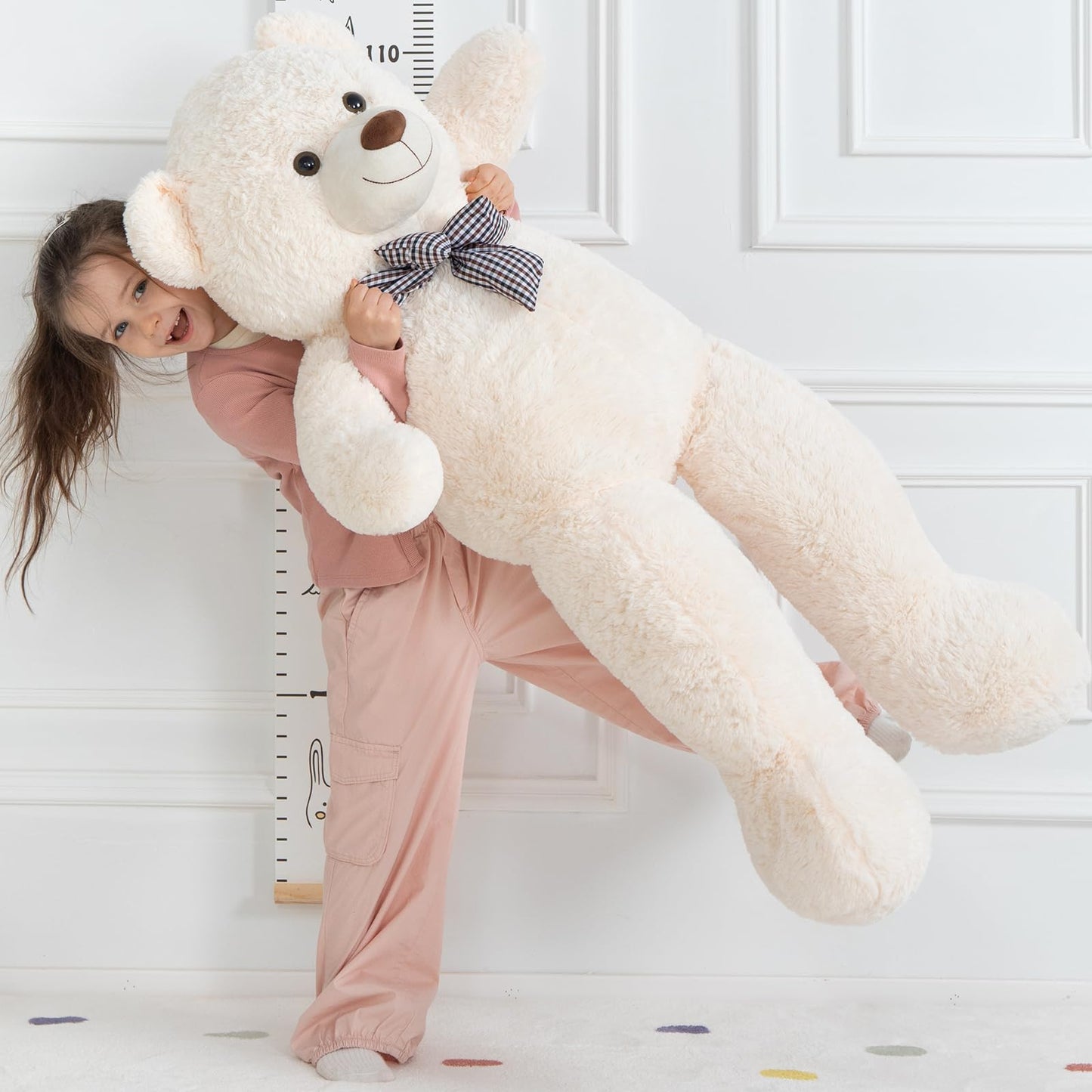 MaoGoLan Giant Big Teddy Bear 4 Feet 47 inch Life Size Tan Plush Bear Brown Stuffed Animal for Children Boyfriend