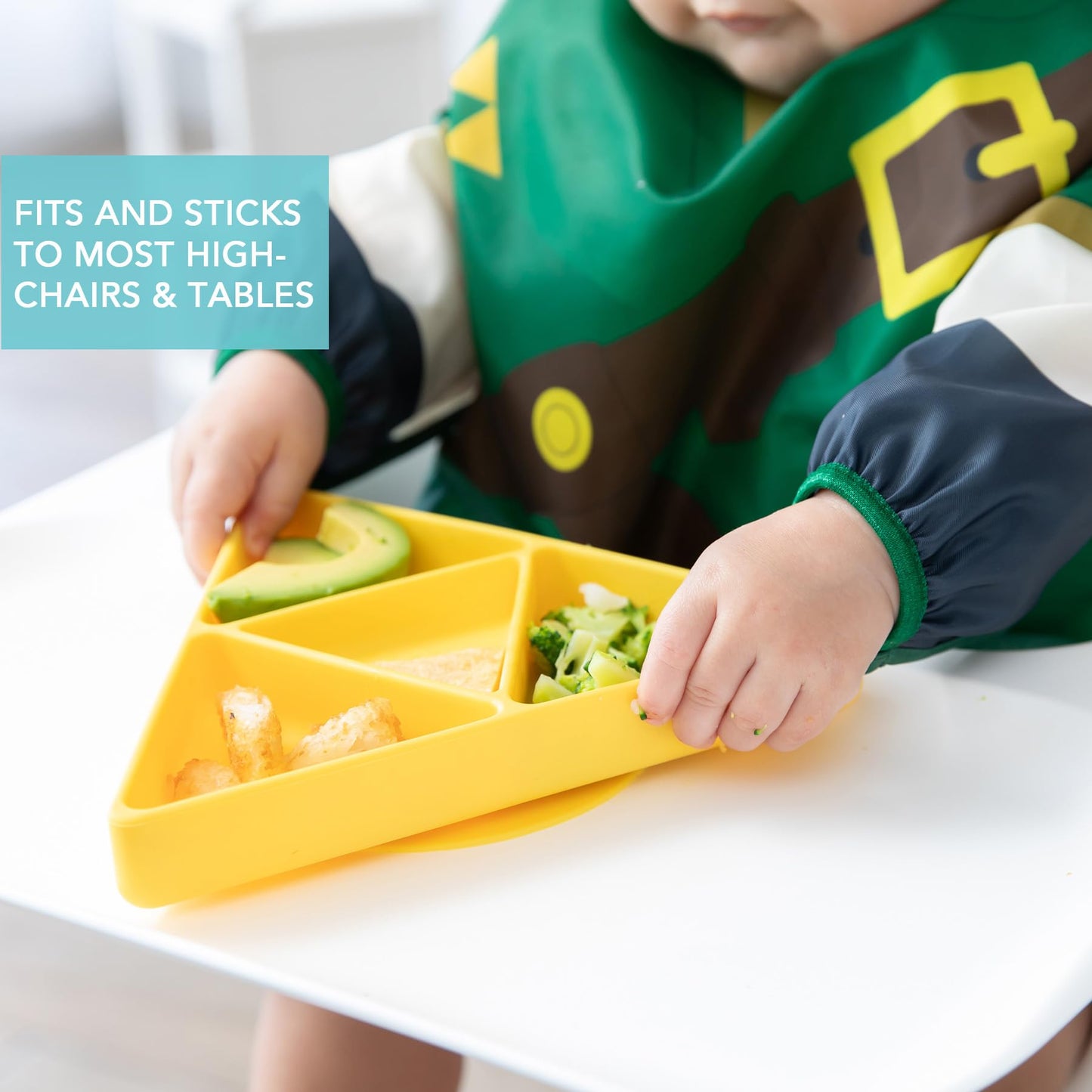 Bumkins Disney Toddler and Baby Suction Plate, Silicone Grip Dish, Baby Led Weaning, Kids Feeding Supplies, Non Skid Sticky Bottom, Platinum Silicone, for Children Ages 6 Months Up, Minnie Mouse