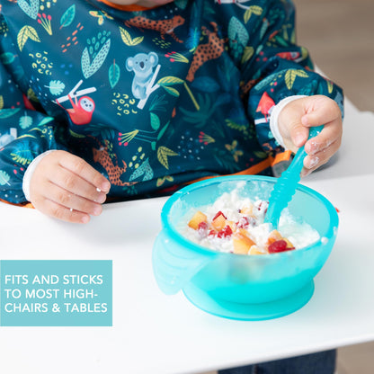 Bumkins Baby Bowls, Disney Minnie Mouse Silicone Baby Feeding Set, Suction Bowls for Baby and Toddler with Spoon, First Feeding Set, Platinum Silicone Bowl for Babies 4 Months