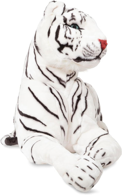 Melissa & Doug Giant Siberian White Tiger - Lifelike Stuffed Animal (over 5 feet long) - Extra Large, Plush Lifesize Tiger For Ages 3+