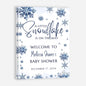 Personalized A Little Snowflake Is On The Way Welcome Sign, Pink, Girl, Winter Baby Shower Canvas