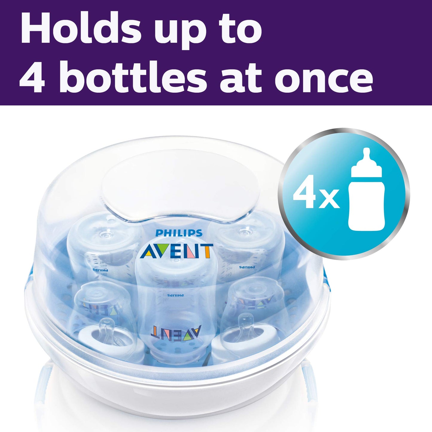 Philips Avent Baby Bottle Sterilizer and Dryer Premium, Removes 99,9% of Bacteria, Chemicals Free, Capacity 6 Bottles/Teats/Accessories, Modular Space Saving Design, Model SCF293
