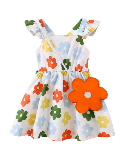 Mioglrie Baby Girl Clothes Newborn Dress Summer Toddler Girls' Clothing Casual Sundress with Cute Bag Infant Outfits