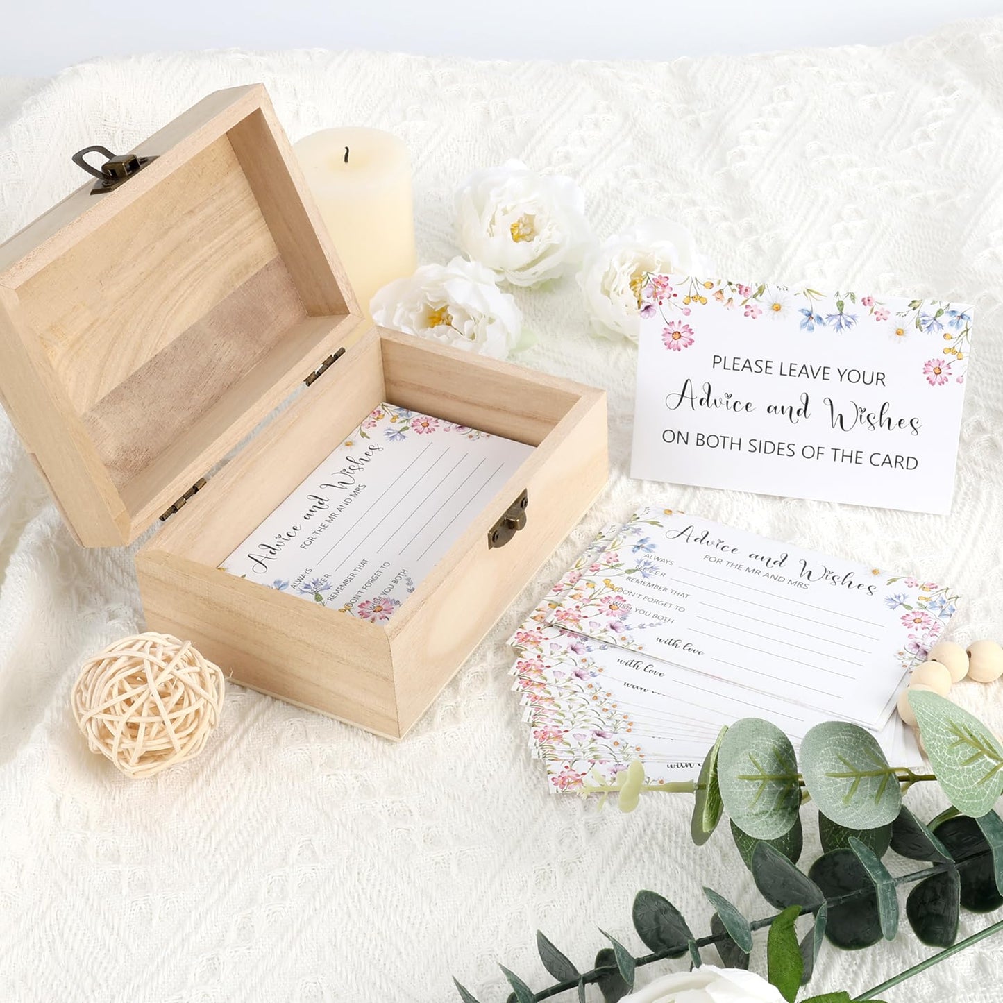 50 PCS Pink Bow Baby Shower Advice Cards For Parents To Be, Advice and Wishes Cards with Box for Baby Shower Games Advice for New Parents Baby Showers