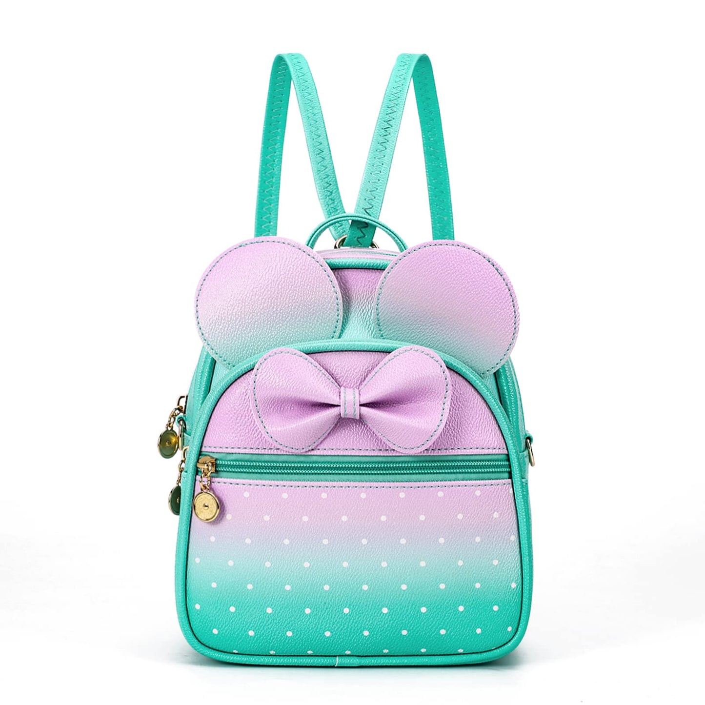 KL928 Girls Bowknot Polka Dot Cute Mini Backpack Small Daypacks Convertible Shoulder Bag Purse for Women