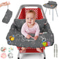 Shopping Cart Cover for Baby PILLANI, High Chair Cover for Restaurant Seat, Grocery Cart Cover for Baby Girl and Boy, Cotton Buggy Covers for Babies, Toddler Shopping Cart Cover