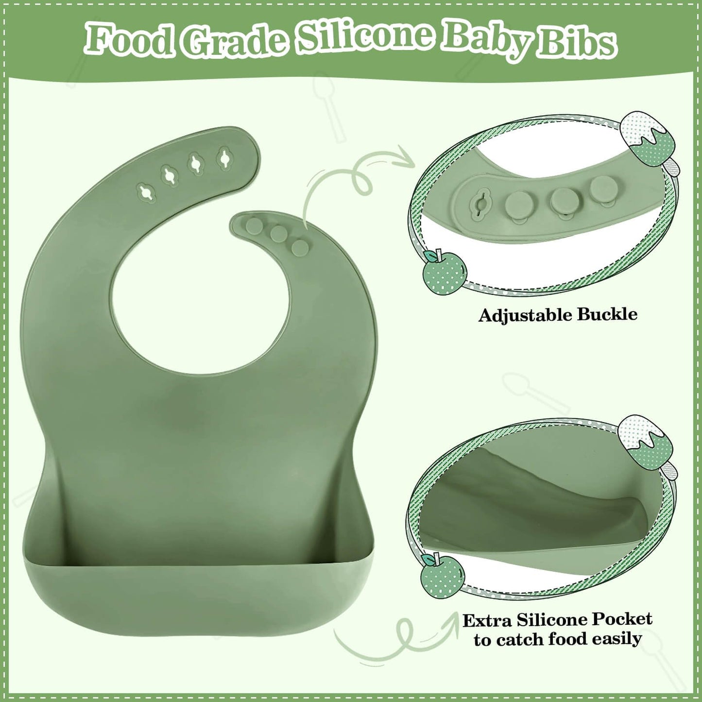 Silicone Baby Feeding Set 10 Pcs Baby Led Weaning Supplies Suction Bowl Divided Plate Baby Bibs Fruit Feeder Baby Spoons Forks Sippy Cup Toddler Utensil Sets Baby Essentials for Newborn Gift