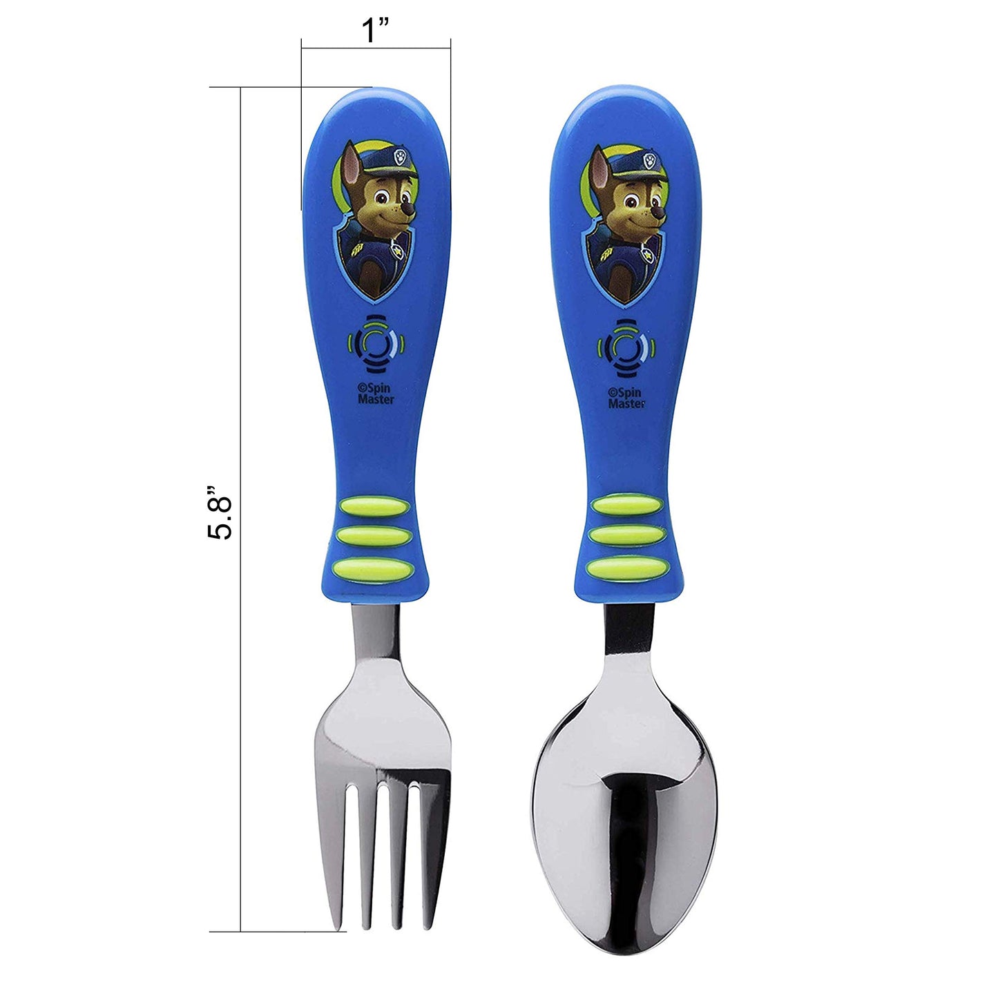 Zak Designs 5-Piece Dinnerware Set, Baby Shark - Durable Plastic & Stainless Steel - Includes Water Bottle, 8-Inch Plate, 6-Inch Bowl, Fork & Spoon - Suitable for Kids Ages 3+