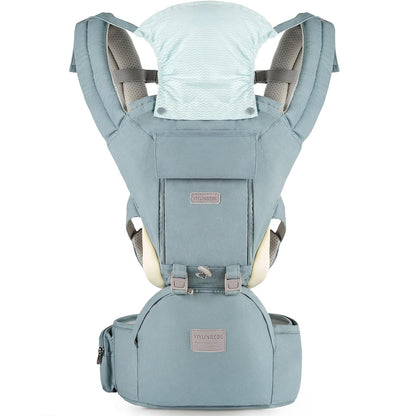 Baby Carrier, Ergonomic 6-in-1 Baby Carrier with Hip Seat for Newborn Infant Toddler, Adjustable Detachable Baby Holder Carrier for Dad Mom