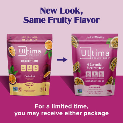 Ultima Replenisher Daily Electrolyte Powder Drink Mix – Tropical Variety, 20 Stickpacks – Hydration Packets with 6 Electrolytes and Minerals – Keto Friendly, Non-GMO and Sugar-Free