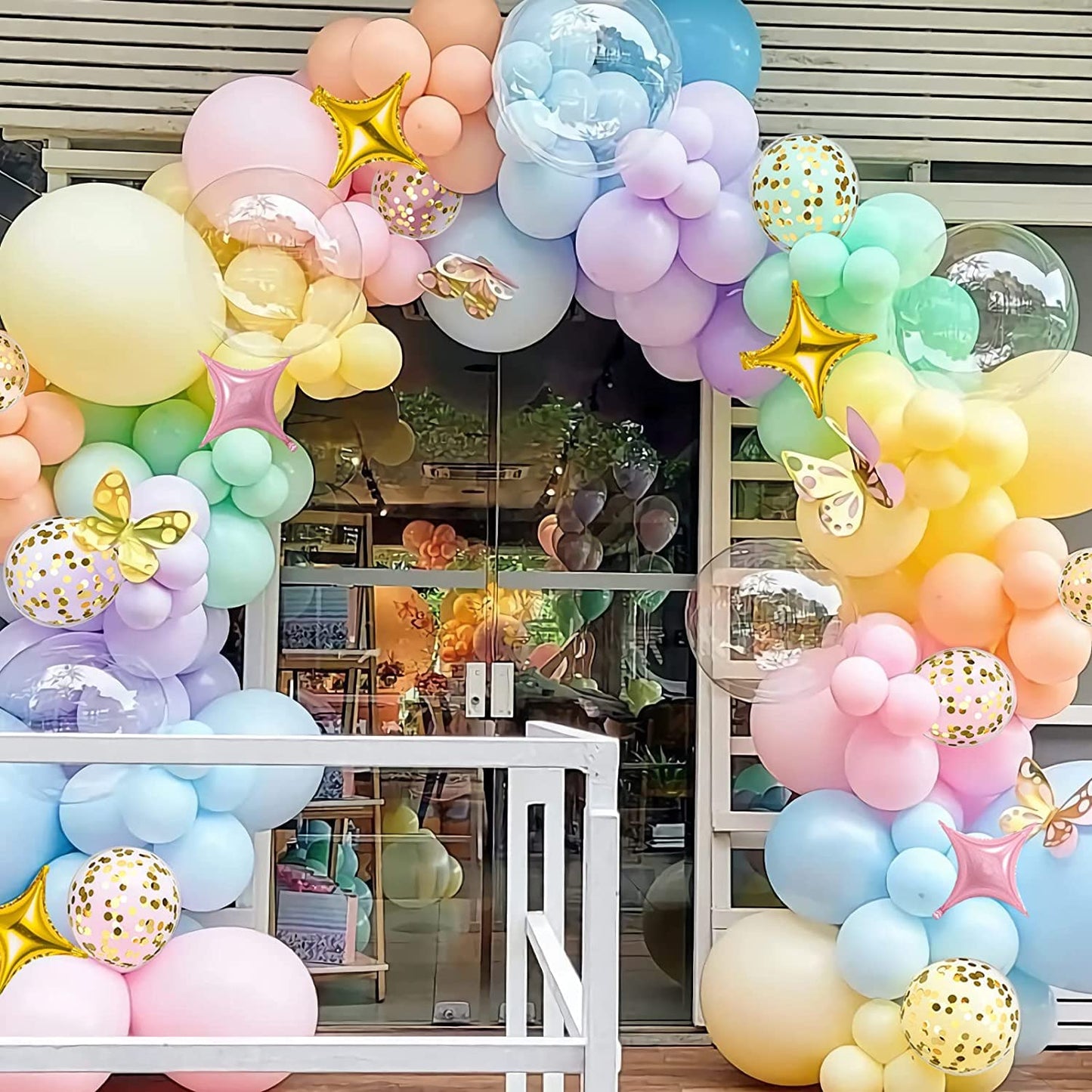 Black And White Balloon Arch Kit, Double Stuffed White And Black Balloons Garland Pearl White Sand Black Latex Balloons Different Size for Wedding Coquette Birthday Party Decorations