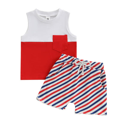 Baby Boy Summer Clothes Striped Tank Tops Camisoles and Shorts Newborn Boys Spring Summer Outfit