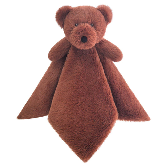Baby Brown Teddy Bear Soft Stuffed Animal Security Blanket, Plush Bear Character Lovey Blanket, Baby Shower/Nursery Gift, Newborn Infant Toddler Snuggle Blankie for Girls Boys, 14 Inches
