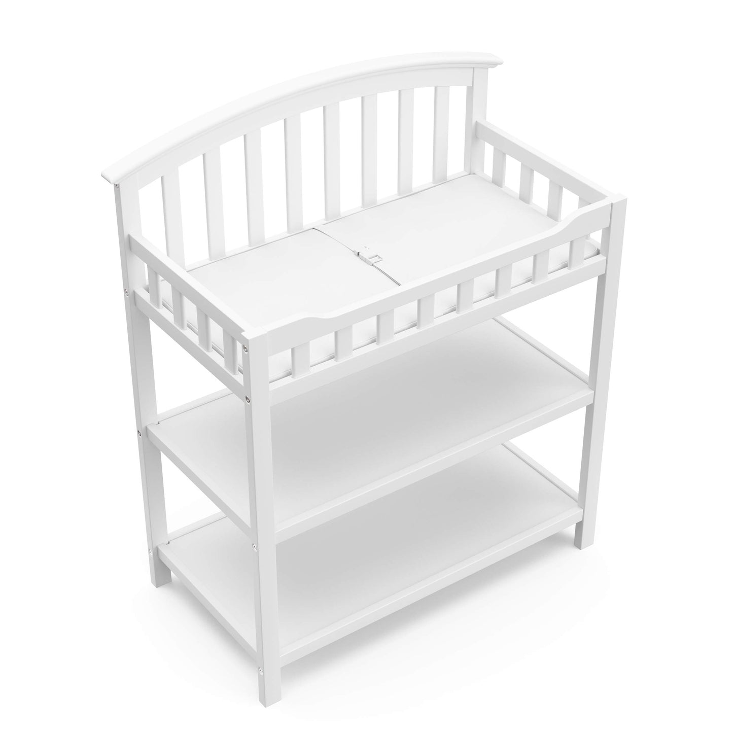 Graco Changing Table with Water-Resistant Changing Pad (White) – GREENGUARD Gold Certified, Multi Storage Nursery Changing Table for Infants and Babies