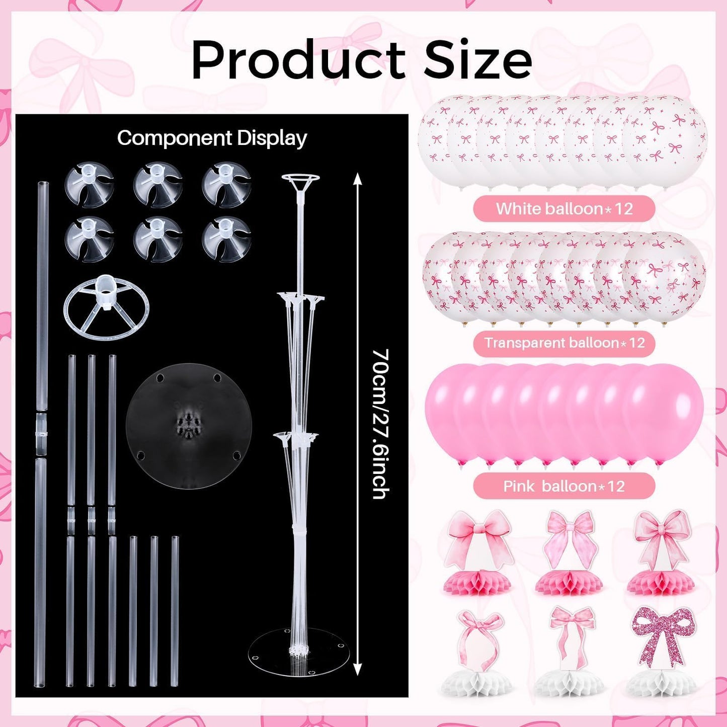 4 Sets Balloon Stand Kit for Table Bear Baby Shower Tables Centerpieces with Balloon Boy Baby Shower Decorations for Bear Theme Gender Reveal Birthday Party Table Decorations Supplies (Brown Bear, 4)
