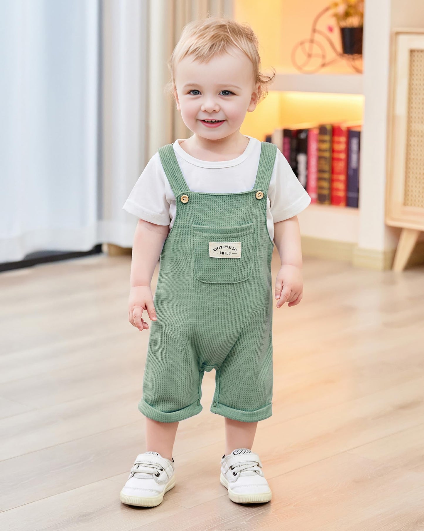 ZOEREA Toddler Baby Boys Clothes Summer Outfit Stripe T-Shirt and Shortall Romper Set Cute Jumpsuit Solid Color 6M-4T