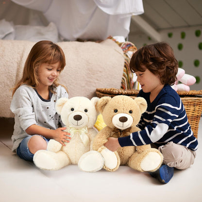 MorisMos 6Pcs Teddy Bears Bulk Baby Shower, 14inch Cute Teddy Bear Stuffed Animals Plush, Small Stuffed Bears on Centerpiece Baby Shower, White
