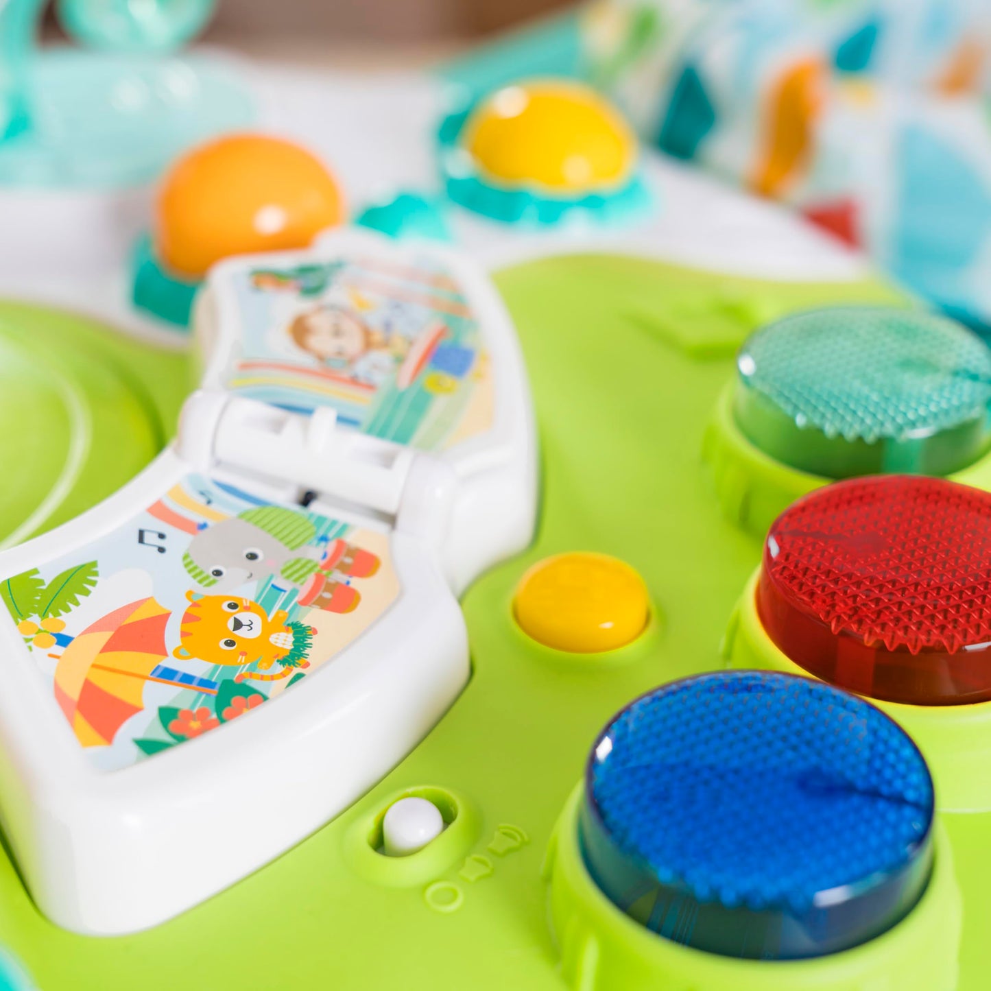 Bright Starts Around We Go 2-in-1 Baby Walker, Discovery Activity Center and Table, Tropic Coral, Ages 6 Months+