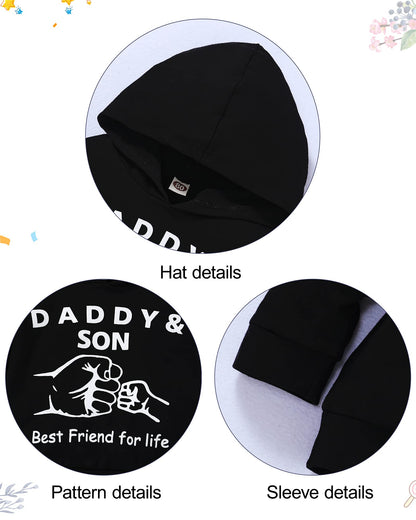 WESIDOM Baby Boy Clothes, Long Sleeve Printing Hoodie With Jeans Pants Outfits Set