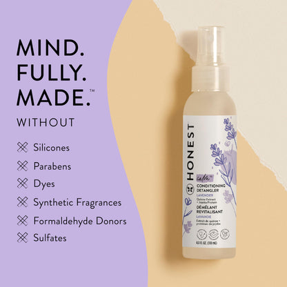 The Honest Company Conditioning Hair Detangler | Leave-in Conditioner + Fortifying Spray | Tear-free, Cruelty-Free, Hypoallergenic | Citrus Vanilla Refresh, 4 fl oz
