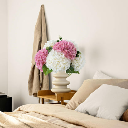 4 Pcs Pink Hydrangeas Artificial Flowers, 20 inches Large Lifelike Fake Silk Flowers, Faux Hydrangeas Flowers for Wedding Home Party Decor Baby Shower Table Centerpiece